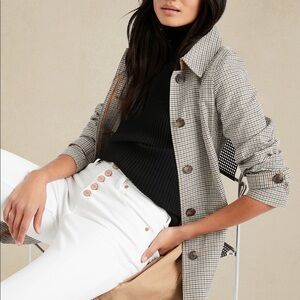 Banana Republic High Rise Slim White Jeans